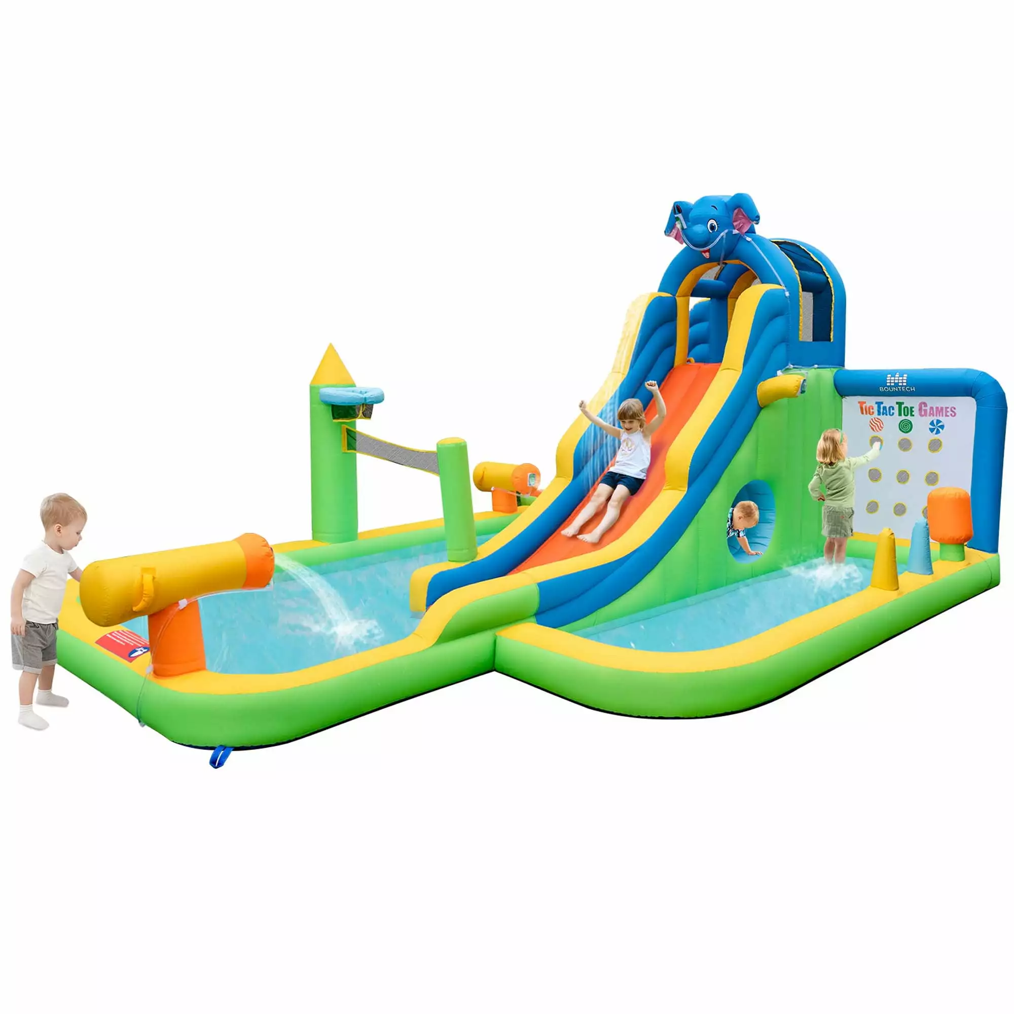 Costway Inflatable Water Slide Giant Splash Pool Kids Backyard Fun without Blower 680w