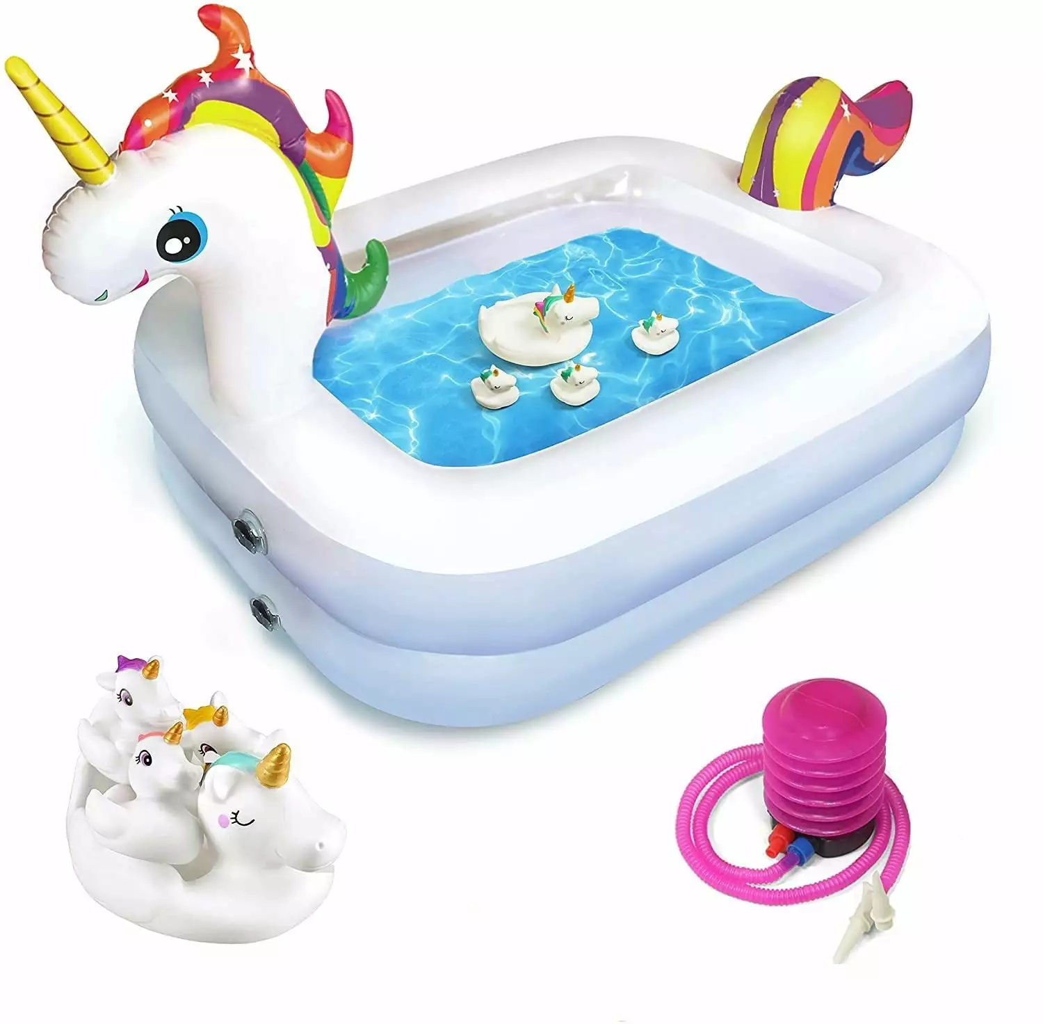 Kidzlane Inflatable Kiddie Pool Unicorn Toddler Blow Up Swimming Pool Toys Backyard Outdoor