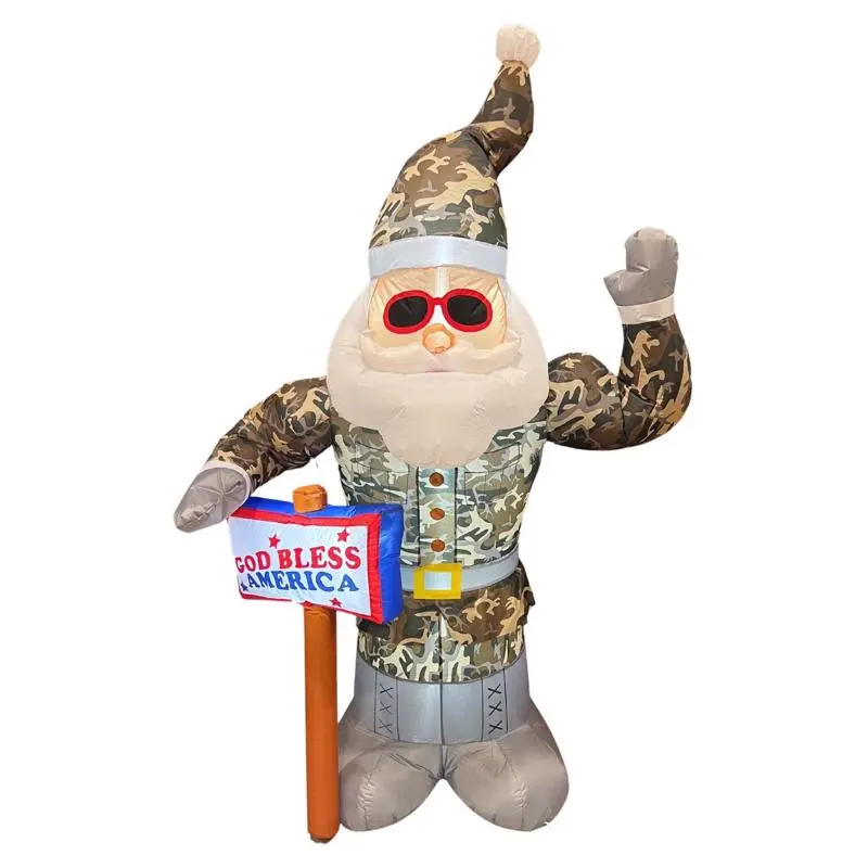 Celebrations Army Santa 7 Foot Inflatable Holiday Decoration