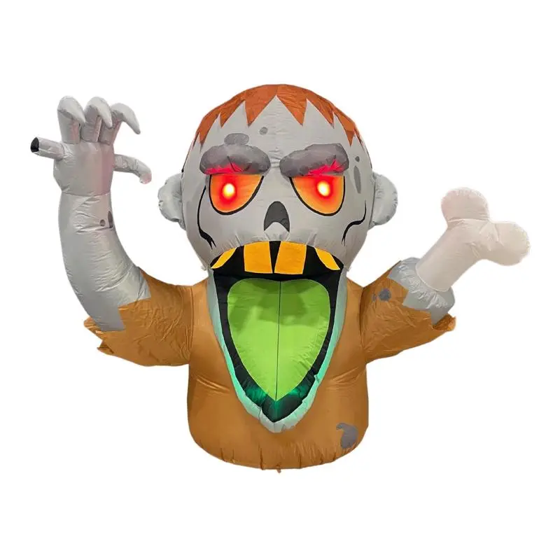 Celebrations 5 ft Prelit Big Mouth Zombie Halloween Inflatable Yard Decoration