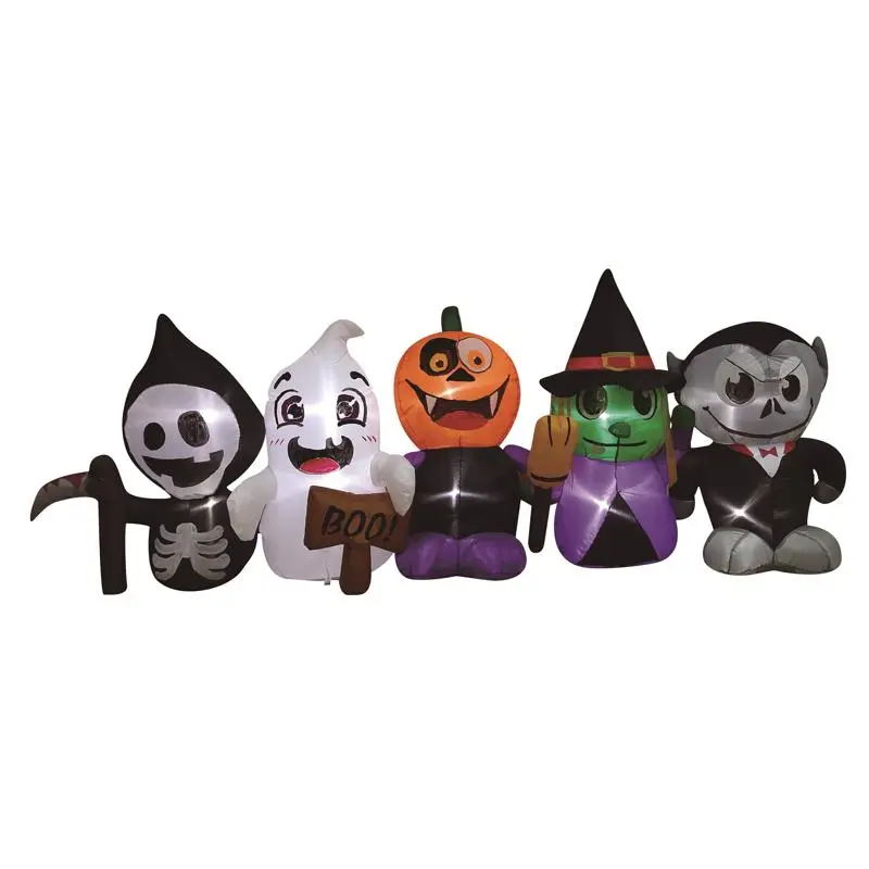 Celebrations 4 ft. Prelit Happy Halloween Characters Inflatable Decoration
