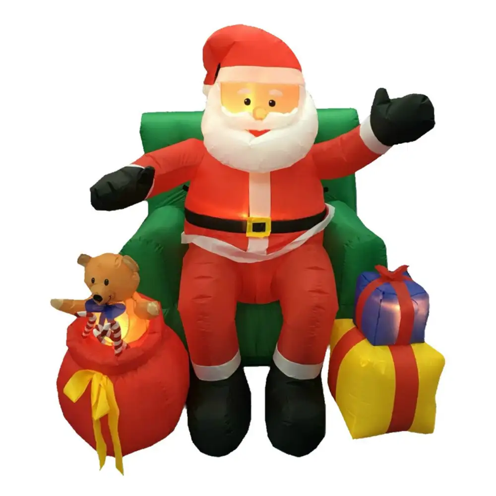 Santas Forest 90416 5 Foot Christmas Inflatable Santa Chair Outdoor Holiday Decoration