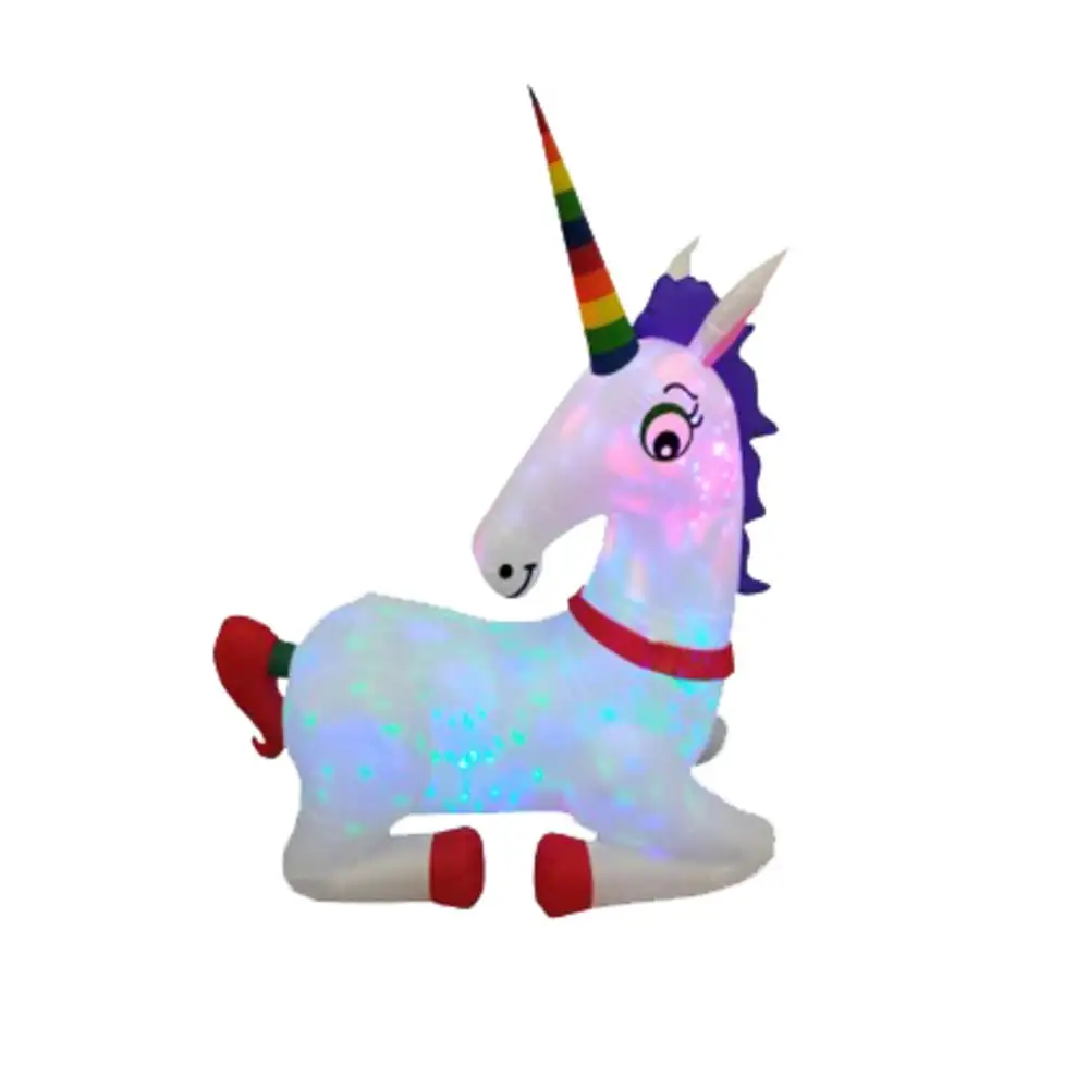 Santas Forest 90606 5 Foot Christmas Unicorn Inflatable Outdoor Holiday Yard Decoration
