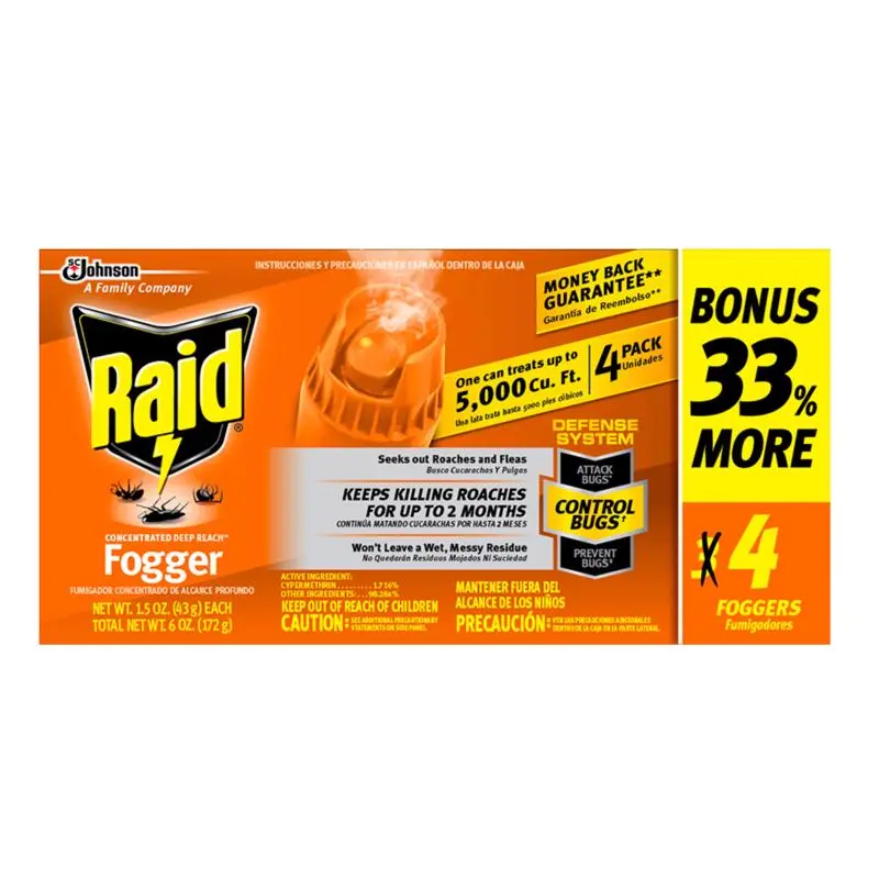 Raid Deep Reach Aerosol Fogger 1.5 oz Pack 8 Indoor Insect Control