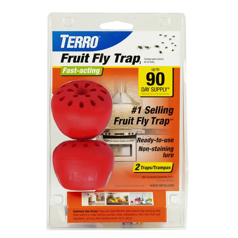 TERRO Fruit Fly Trap 2 Pack 6 Effective Kitchen and Home Pest Control