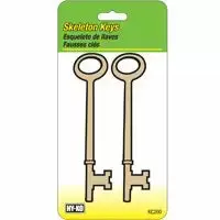 Hy-ko Products Notched Skeleton Key 2 Pack Vintage Locks