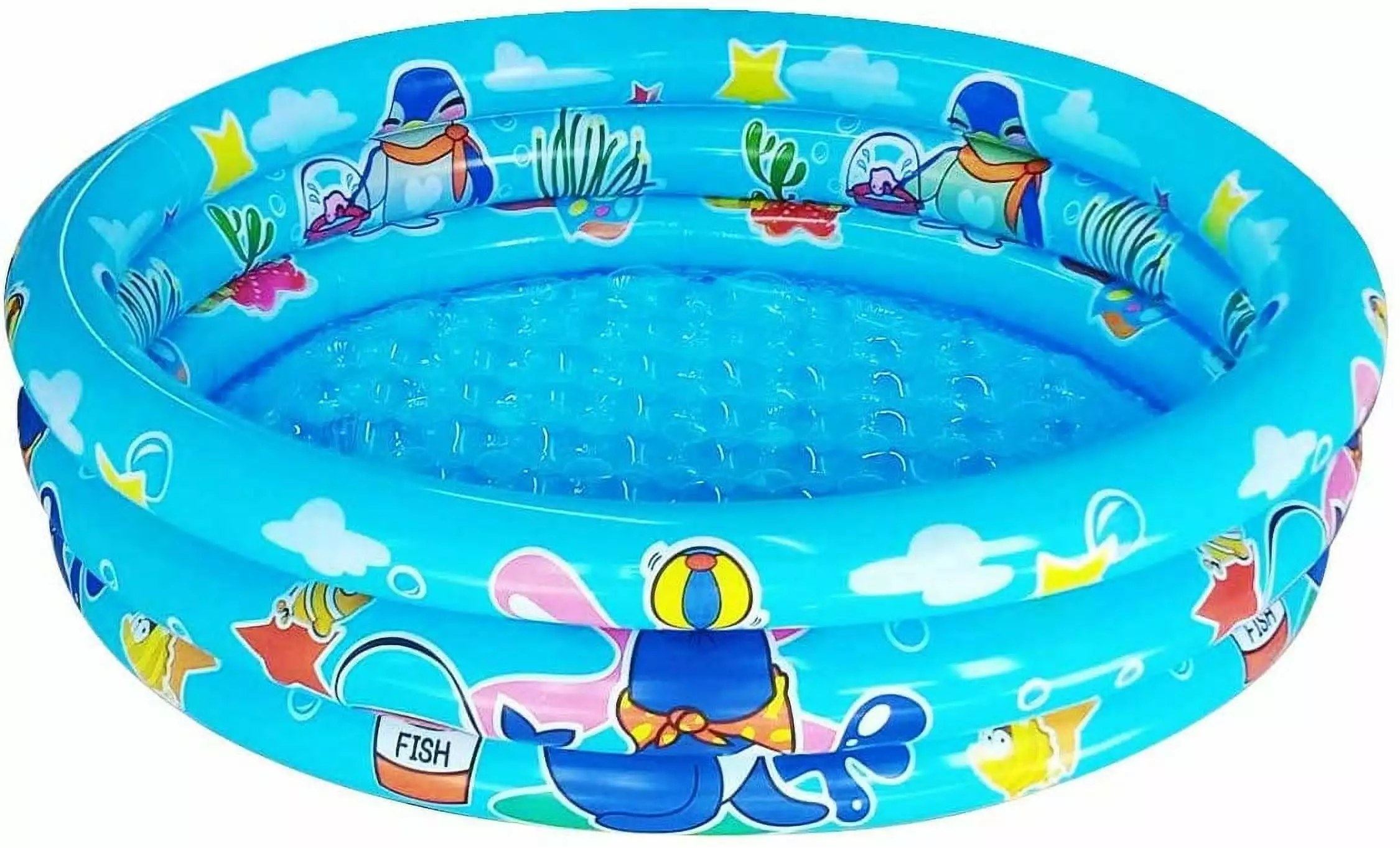 10Leccion Inflatable Kids Pool Blue Swimming Pool Toddler Round Blow Up Ball Pit Pool 48x12 48