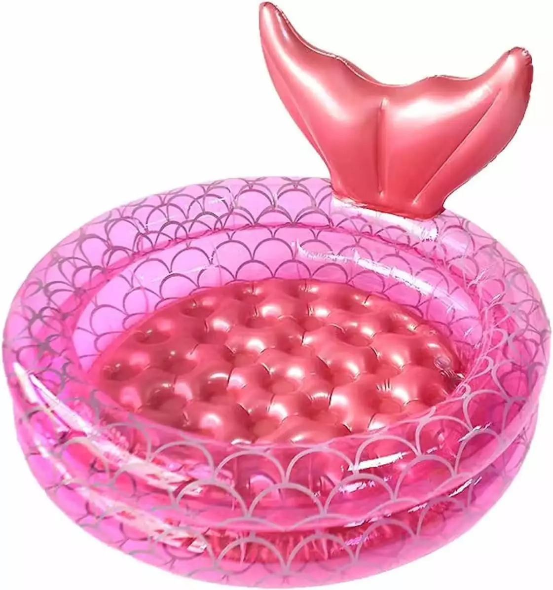 Inflatable Mermaid Kiddie Pool - Backyard Round Swimming Pool Kids Cute Raft Paddling Pool Indoor Outdoor Toddler Water Sw...
