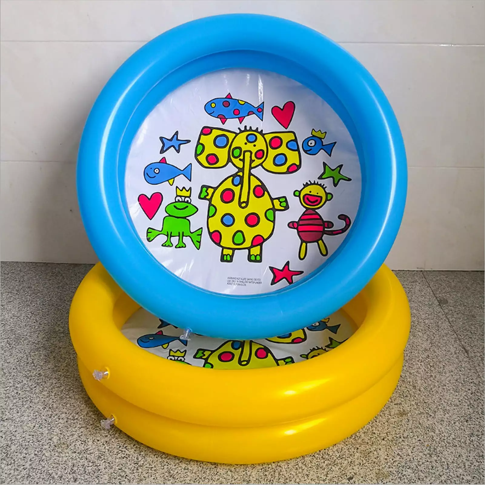 SPRING PARK Round Inflatable Kiddie Pool - Portable PVC Infant Toddler Baby Paddling Pool Backyard Outdoor Water Play