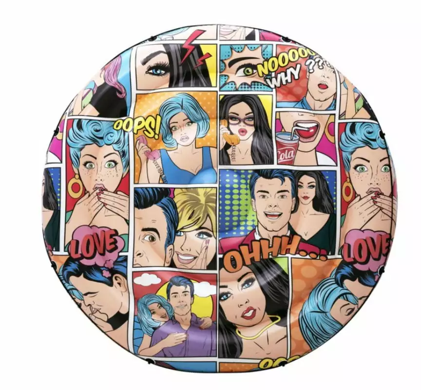 Cartoon Floating Island Pool Painted Floating Bed Water Inflatable Bed Kids Eco