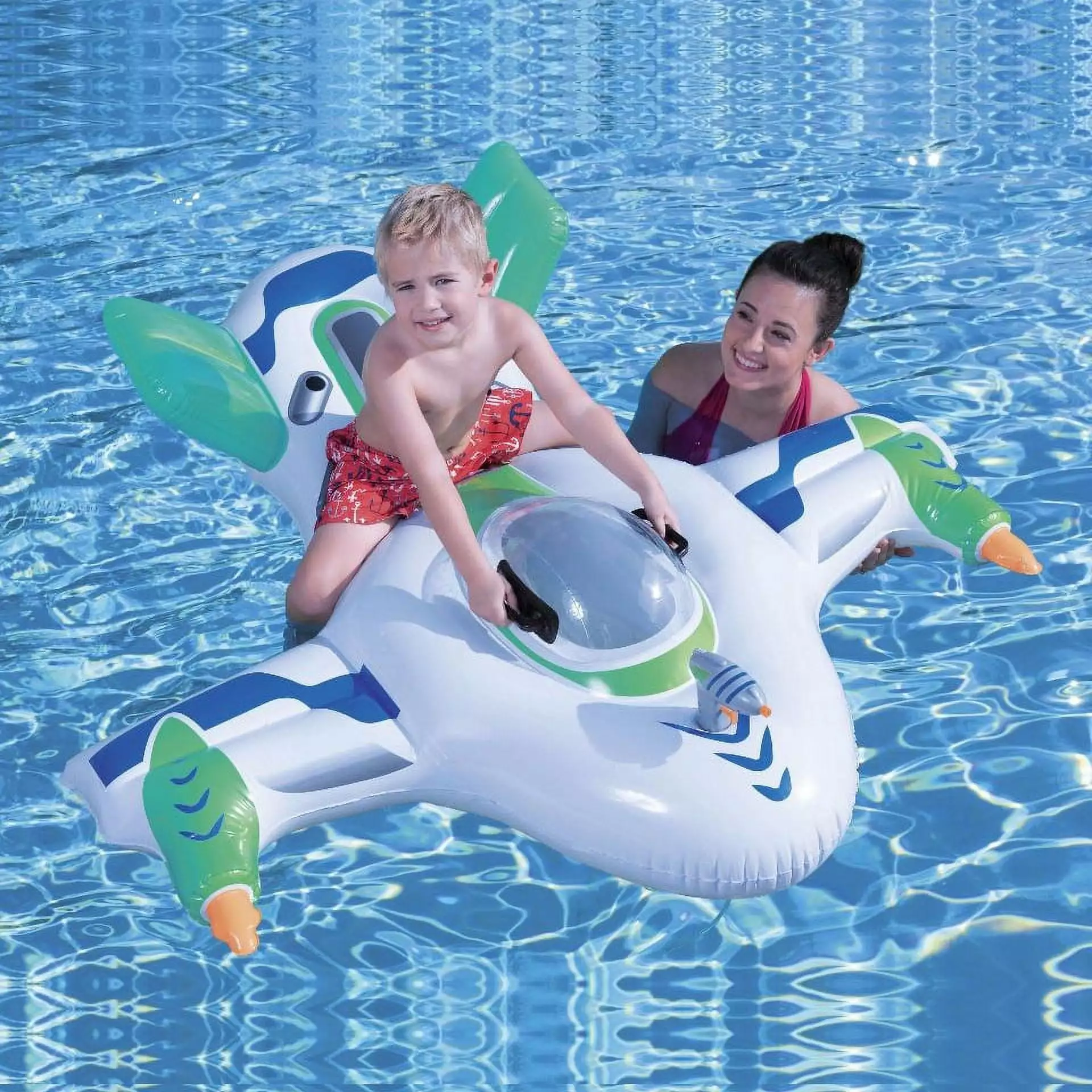 1 Pack Inflatable Kids Pool Float Water Gun Children's Aircraft Pool Floats Toddler Blow Up Swimming Pool Toys Toddlers Fu...
