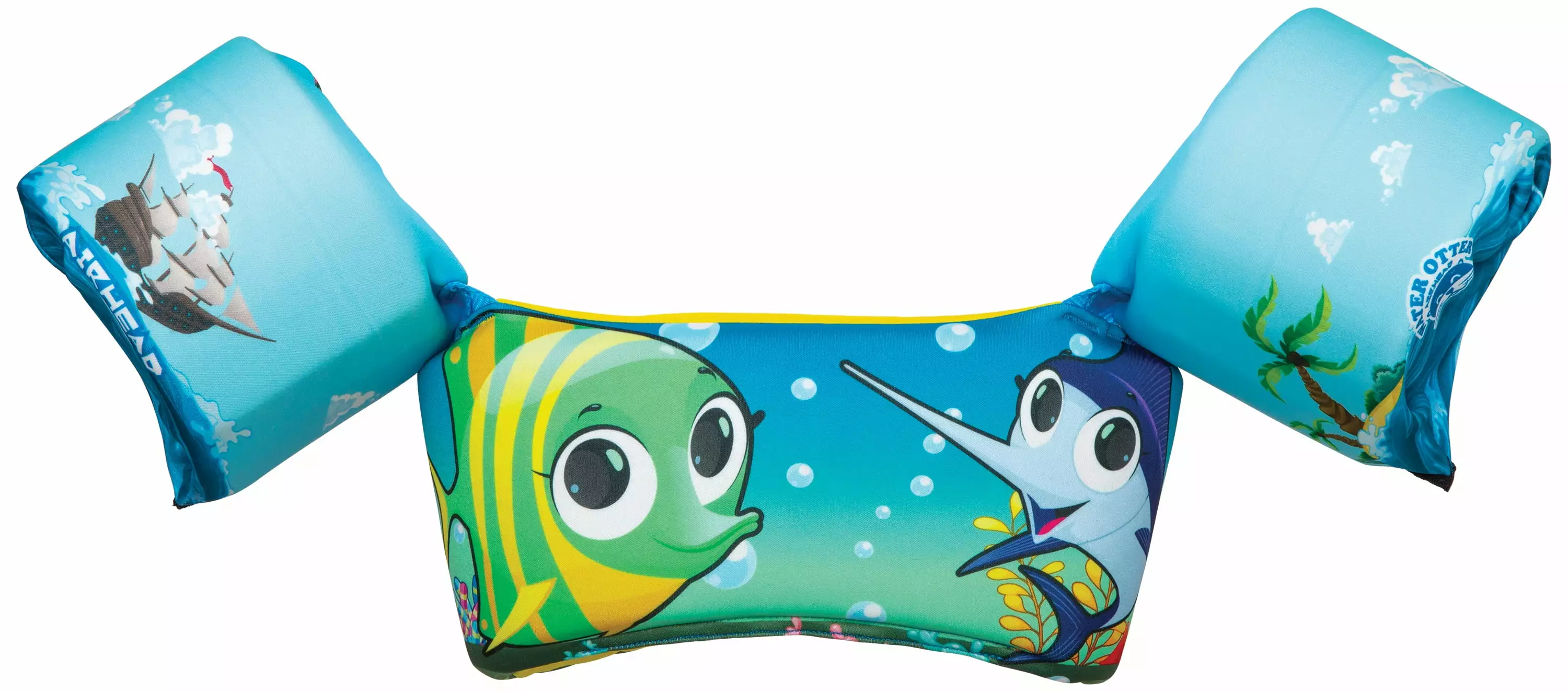 Airhead Water Otter Elite Kids Life Jacket Vest Arm Bands Treasure Design