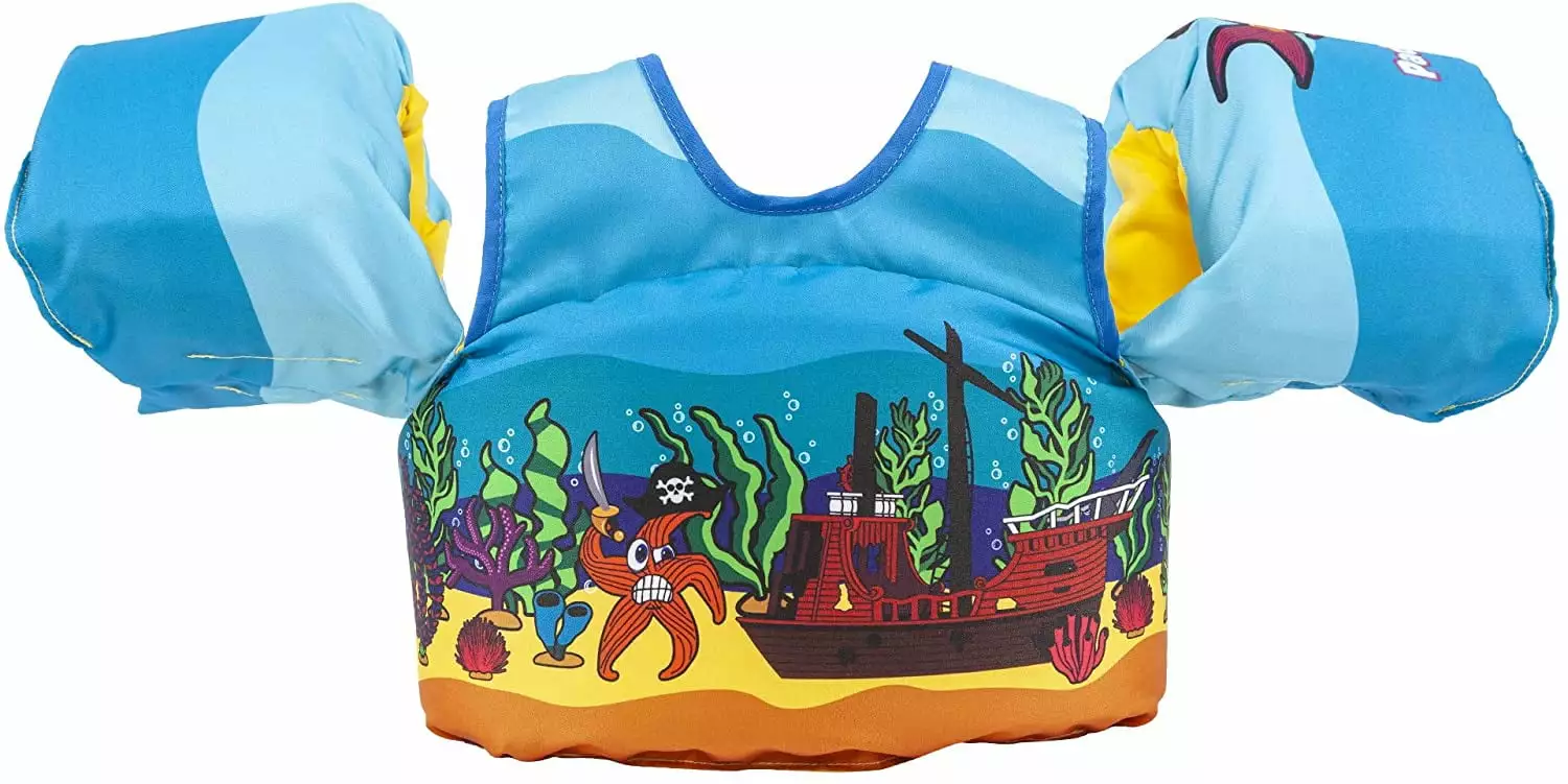 Body Glove Paddle Pals Life Jacket USCG Approved Kids Swim Vest 30-50 lbs Fish Tank Design