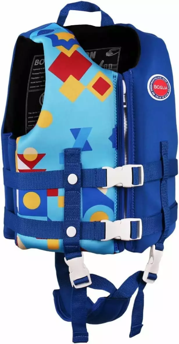 Boglia Kids Swim Vest Life Jacket Adjustable Safety Strap Age 1-9 Years 22-50Lbs Large7