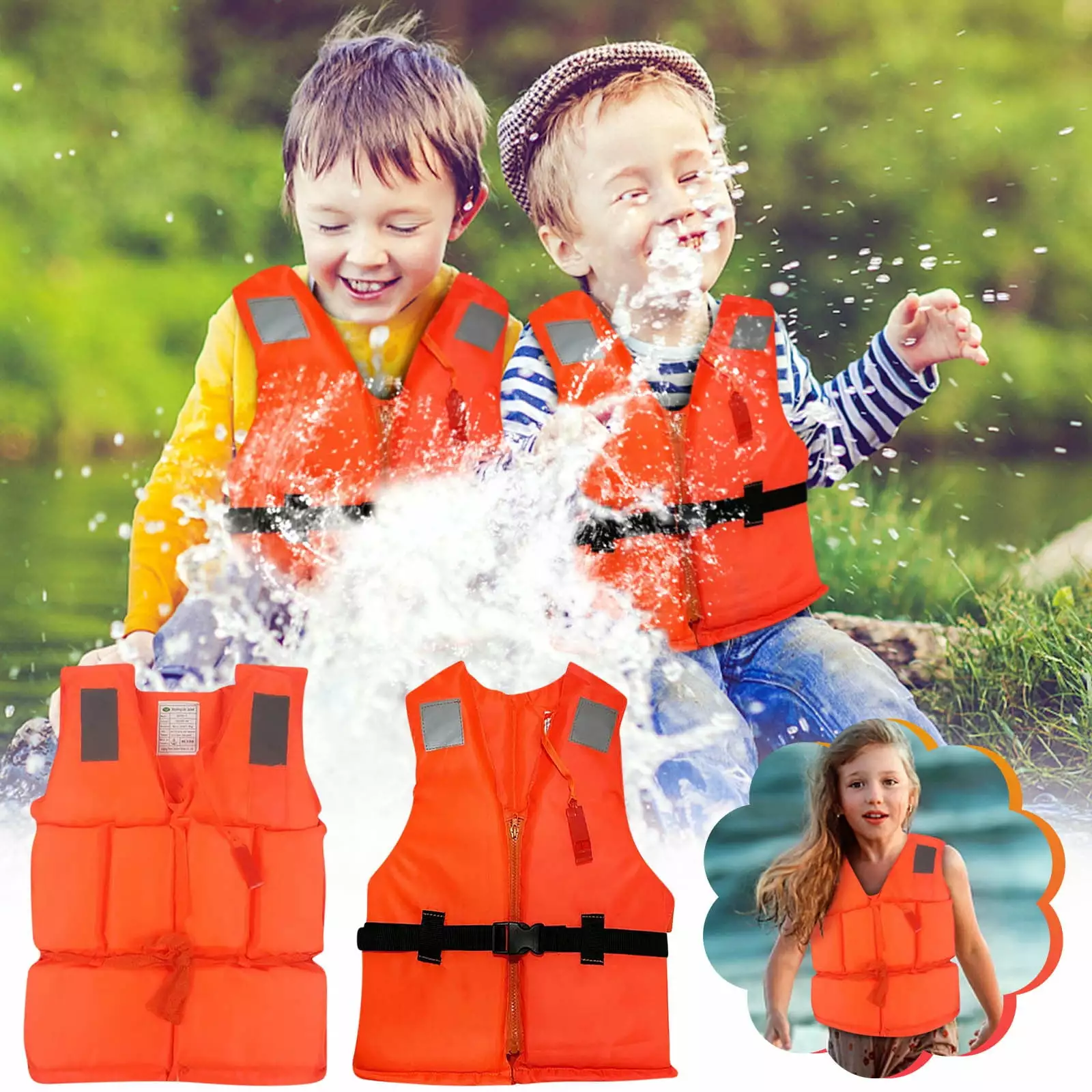 Clearance Child General Purpose Life Jacket 65 Pounds Elastic Belt Kids 4-12 Years Old One