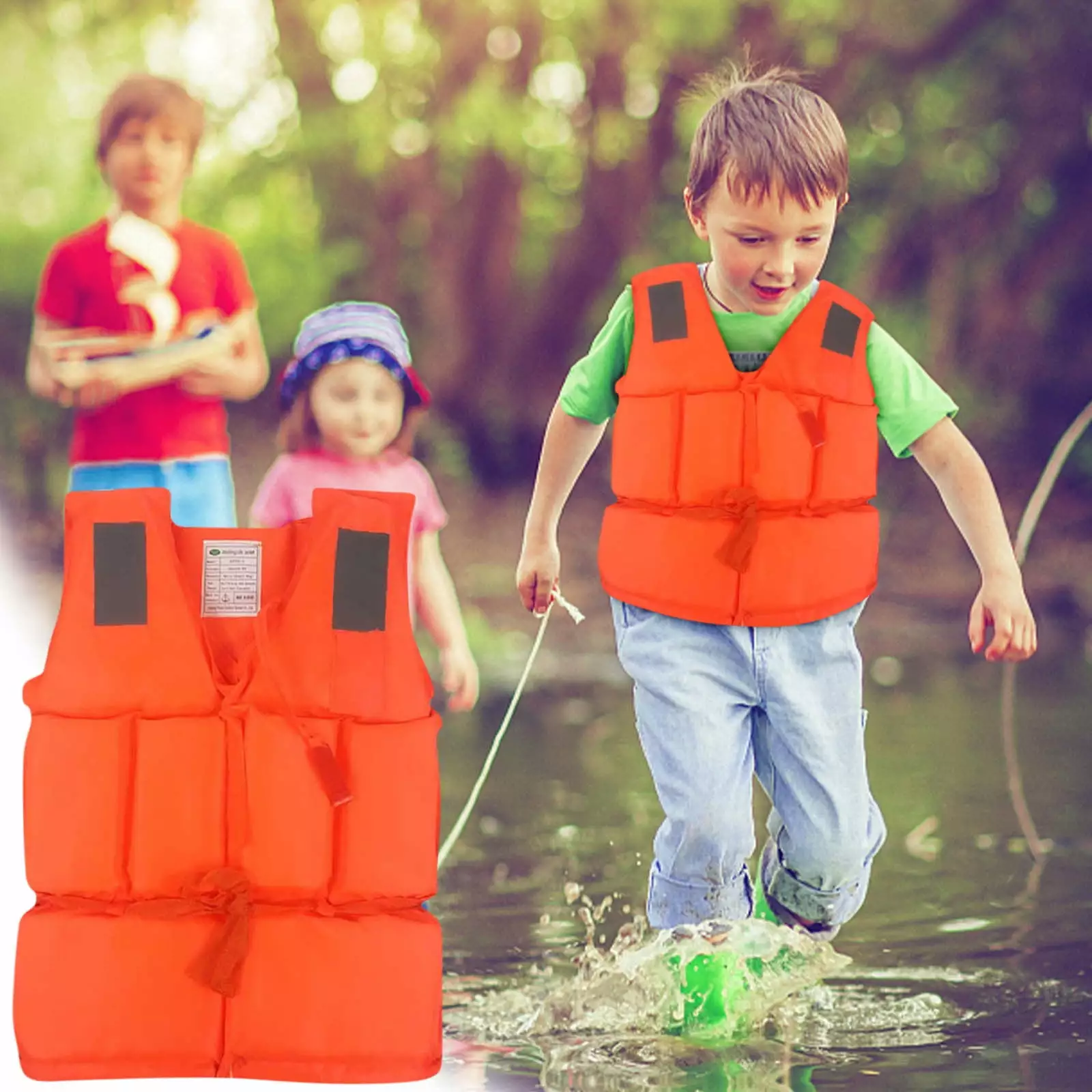 Kokovifyves Child Life Jacket Clearance - 65 lbs Capacity Elastic Belt Vest Kids 4-12 Years A
