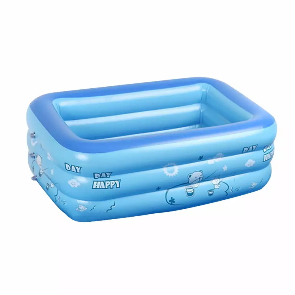 Blow Up Swimming Pools Inflatable Kiddie Pool Outdoor Ground Rectangular Kiddie Pool 120x90x50cm 1209050