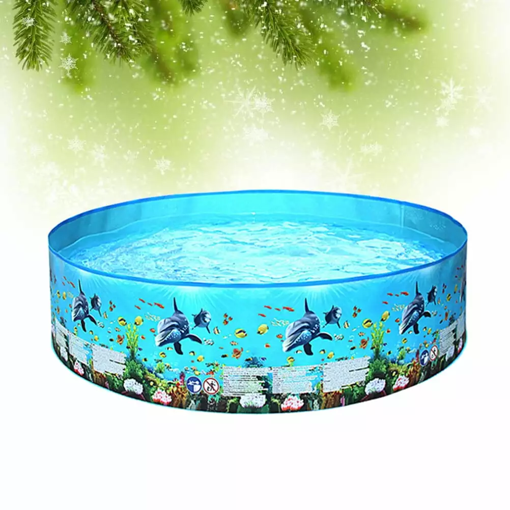 Water Playing Pool 1PC Outdoor Cartoon Round Hard Plastic Swimming Pool Toy Kids 12