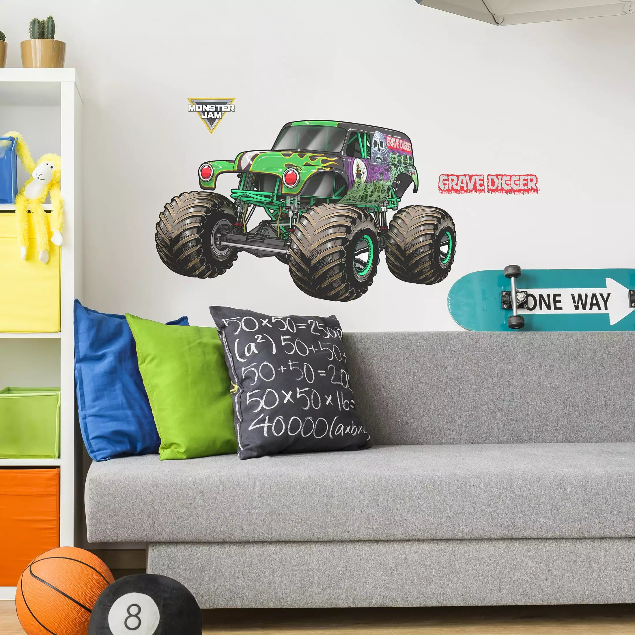 Wall Palz Monster Jam Grave Digger Wall Decal 3D Augmented Reality Interaction