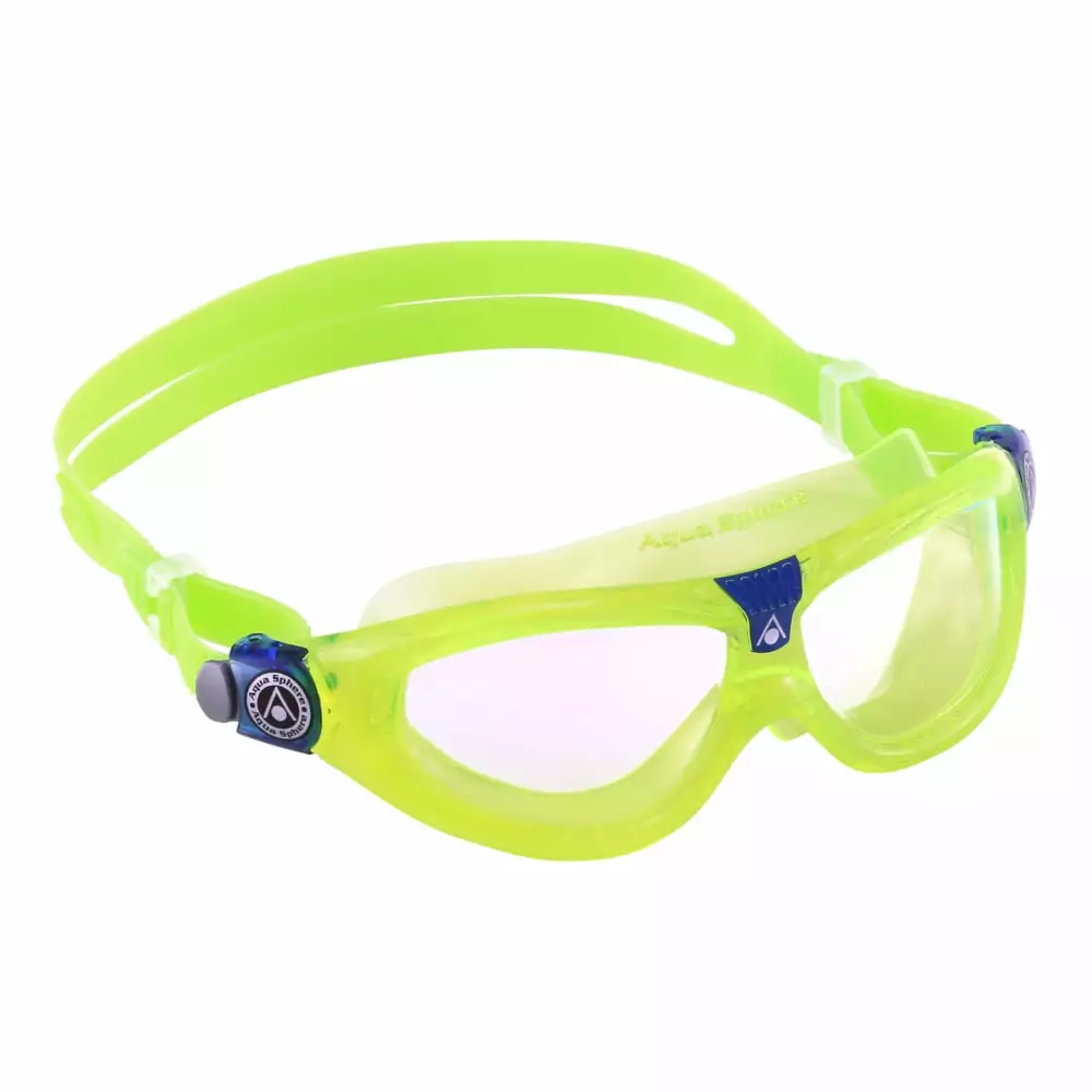 Aqua Sphere Seal Kid 2 Swim Goggles Clear Lens Bright Green Navy