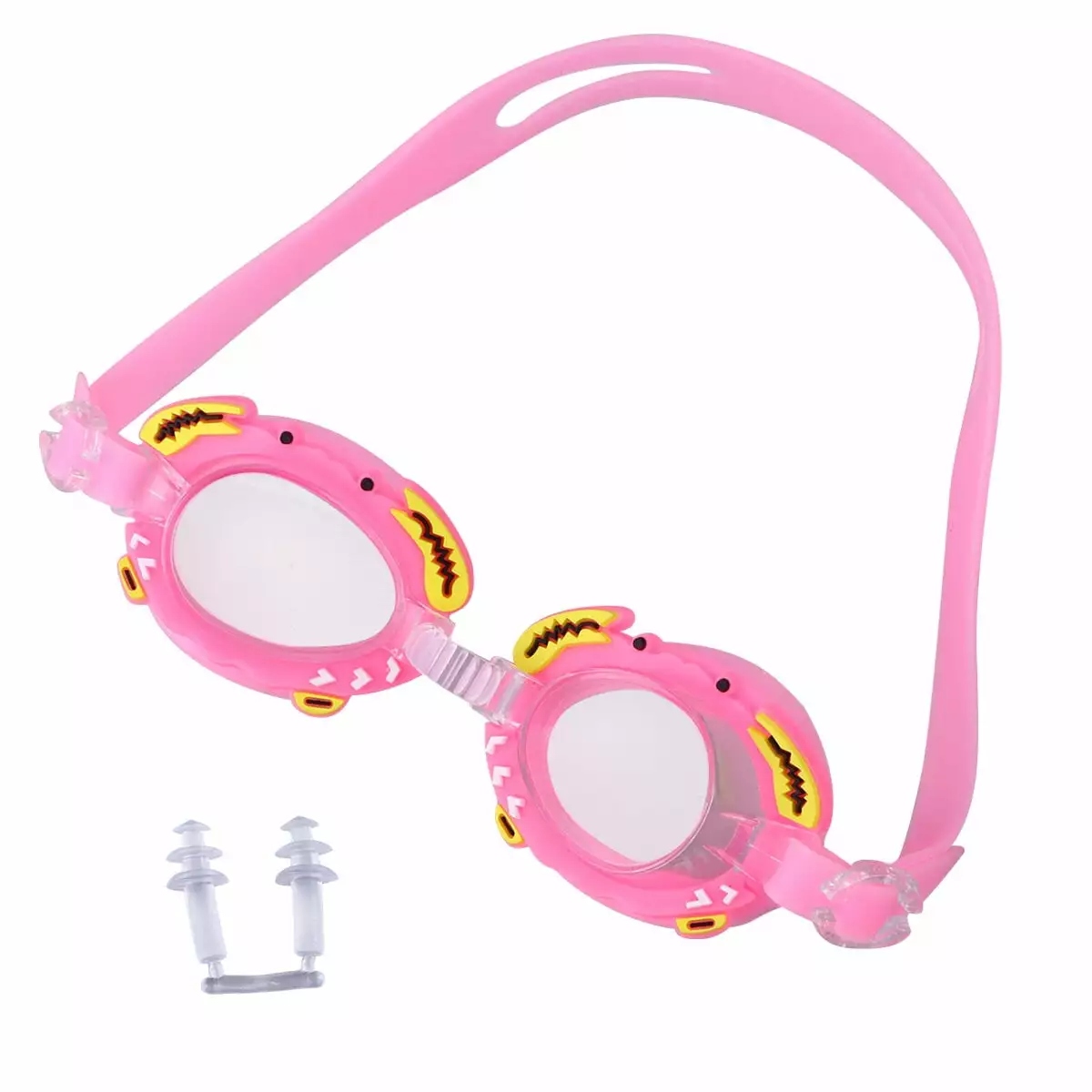 Waterproof Kids Swim Goggles Anti-Fog Crab Decoration Pink Children Swimming Glasses Beach Pool