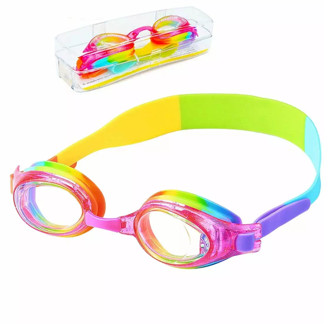 WOVTE Kids Goggles Swimming Goggles Kids Age 3-16 Boys Girls Children Teens Adults Clear Vision Free Protection Case