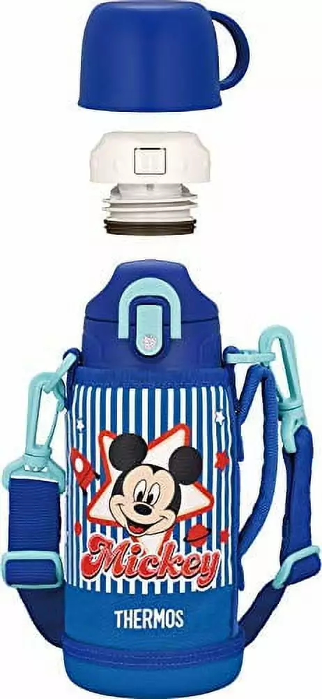Thermos FHO-601WFDS BL Vacuum Insulated 2-Way Water Bottle 0.6L Mickey Blue Cup and Cap