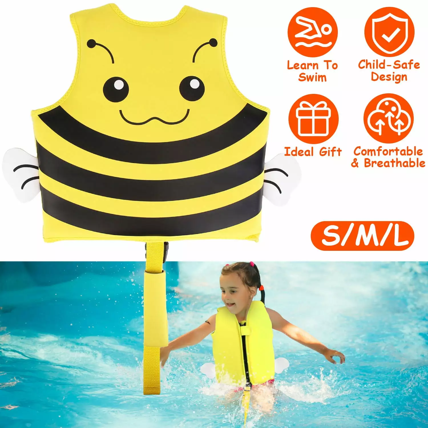 24-88LBS Kids Swim Vest Adjustable Crotch Strap iMounTEK Float Jacket Aged 1-8 Years Old