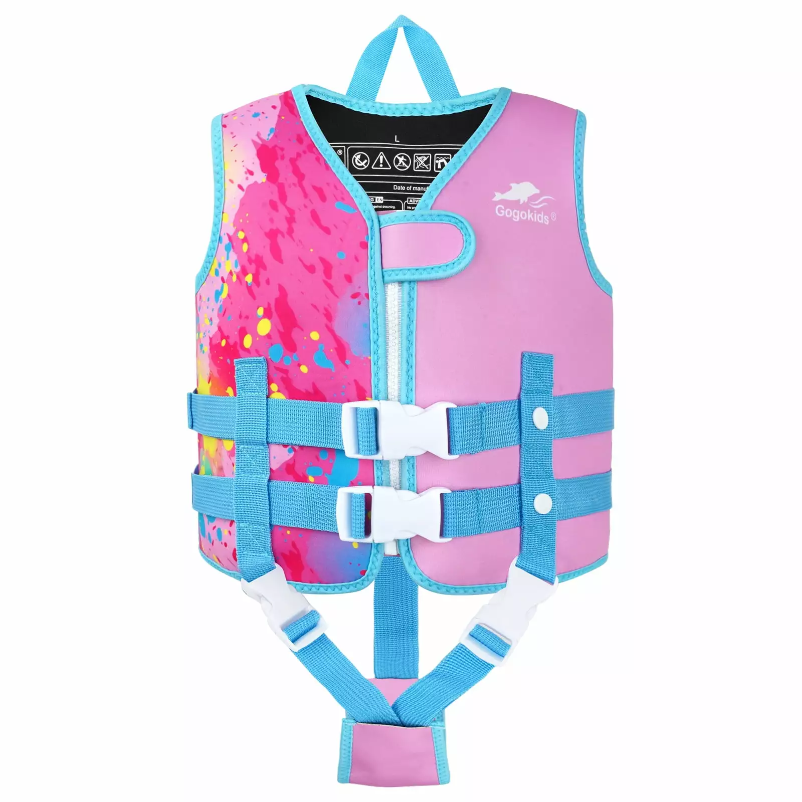Gogokids Kids Swim Vest Life Jacket Toddler Float Swimsuit Buoyancy Swimsuit Girls Boys Age 1-9 Years Pink