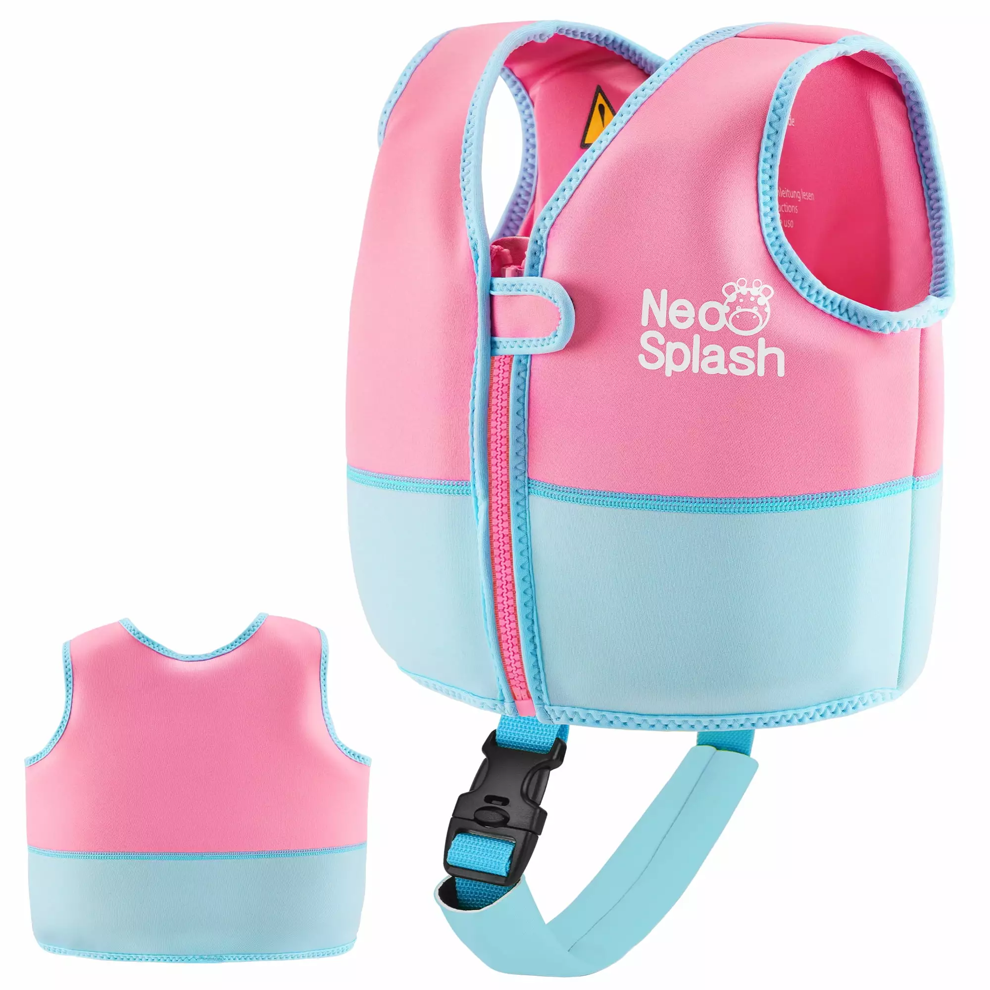 NEO-SPLASH Toddler Swim Vest Neoprene Floaties Life Vest Kids Ages 1-3 Pink Blue 24
