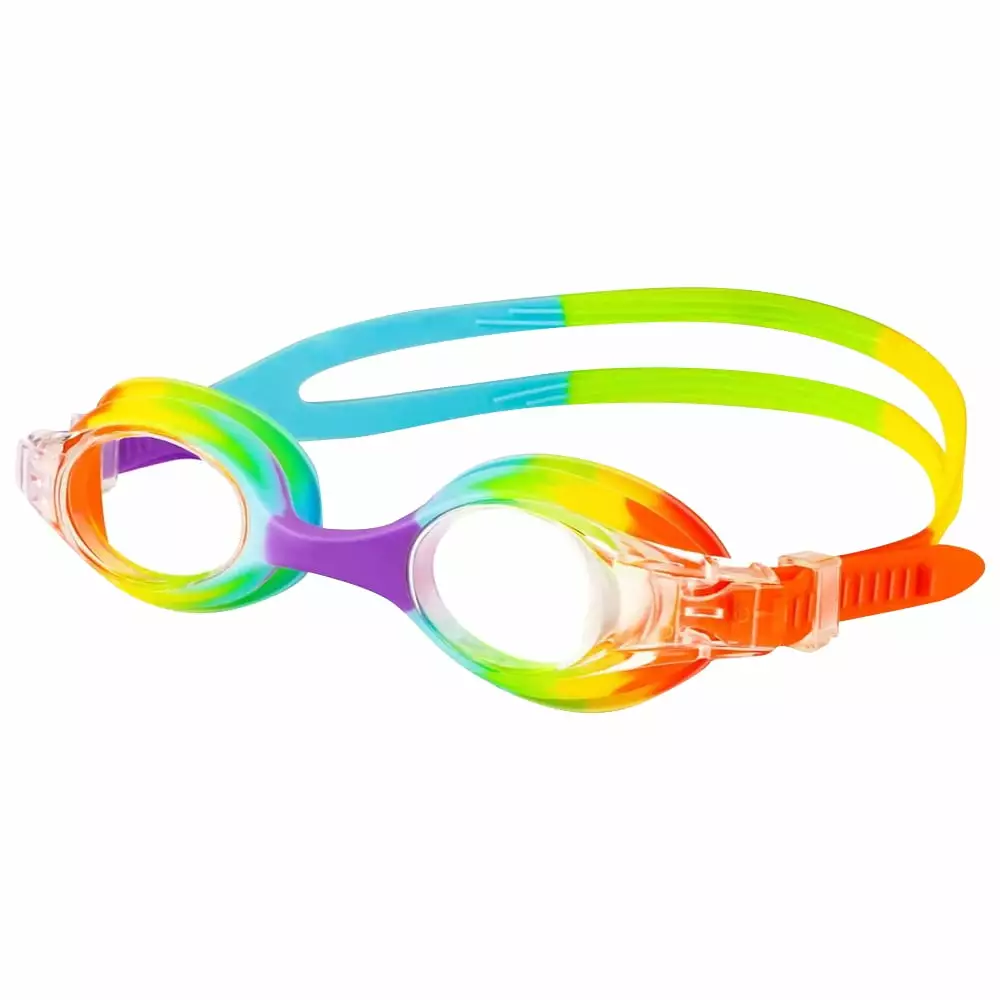 Swimming Goggles Kids Girls Boys Age 3-14 Years Old Anti-fog UV Protection Rainbow Color