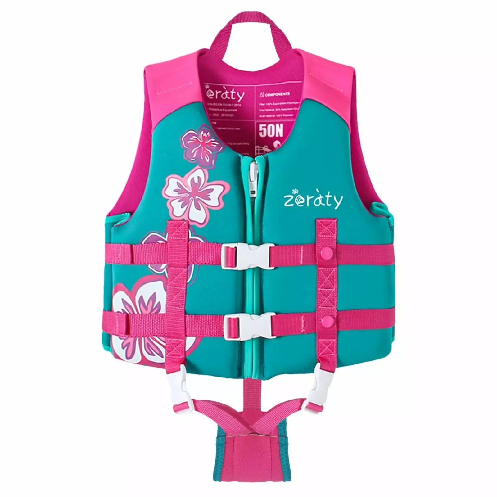 Zeraty Kids Swim Vest Life Jacket Flotation Swimming Aid Adjustable Safety Strap Age 1-9 Years Pink L