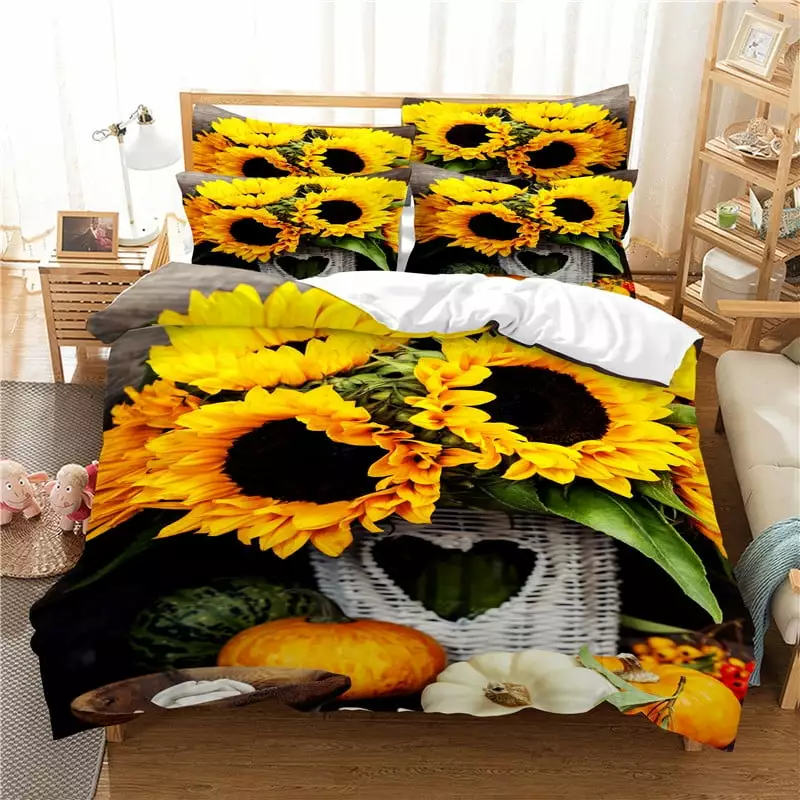 Floral Design 3D Printed Duvet Cover Set 100% Polyester Kids Bedding Home Decor ZJEOQOQ