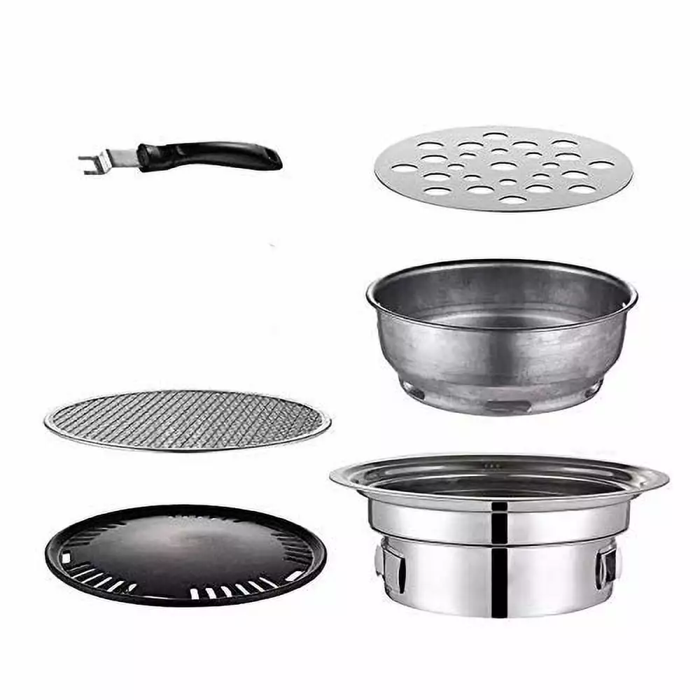 16 Multifunctional Charcoal Barbecue Grill Korean Barbecue Grill Travel-friendly Stainless Steel Non-stick Charcoal Stove ...