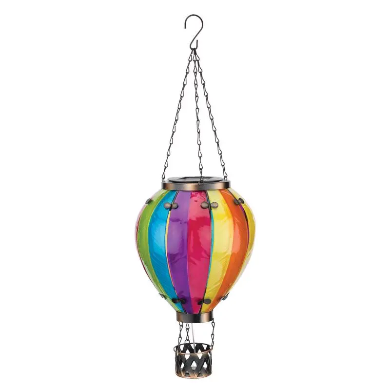 Regal Art & Gift Multicolored Glass and Metal 23.5 Inch Balloon Rainbow Lantern Home Decor