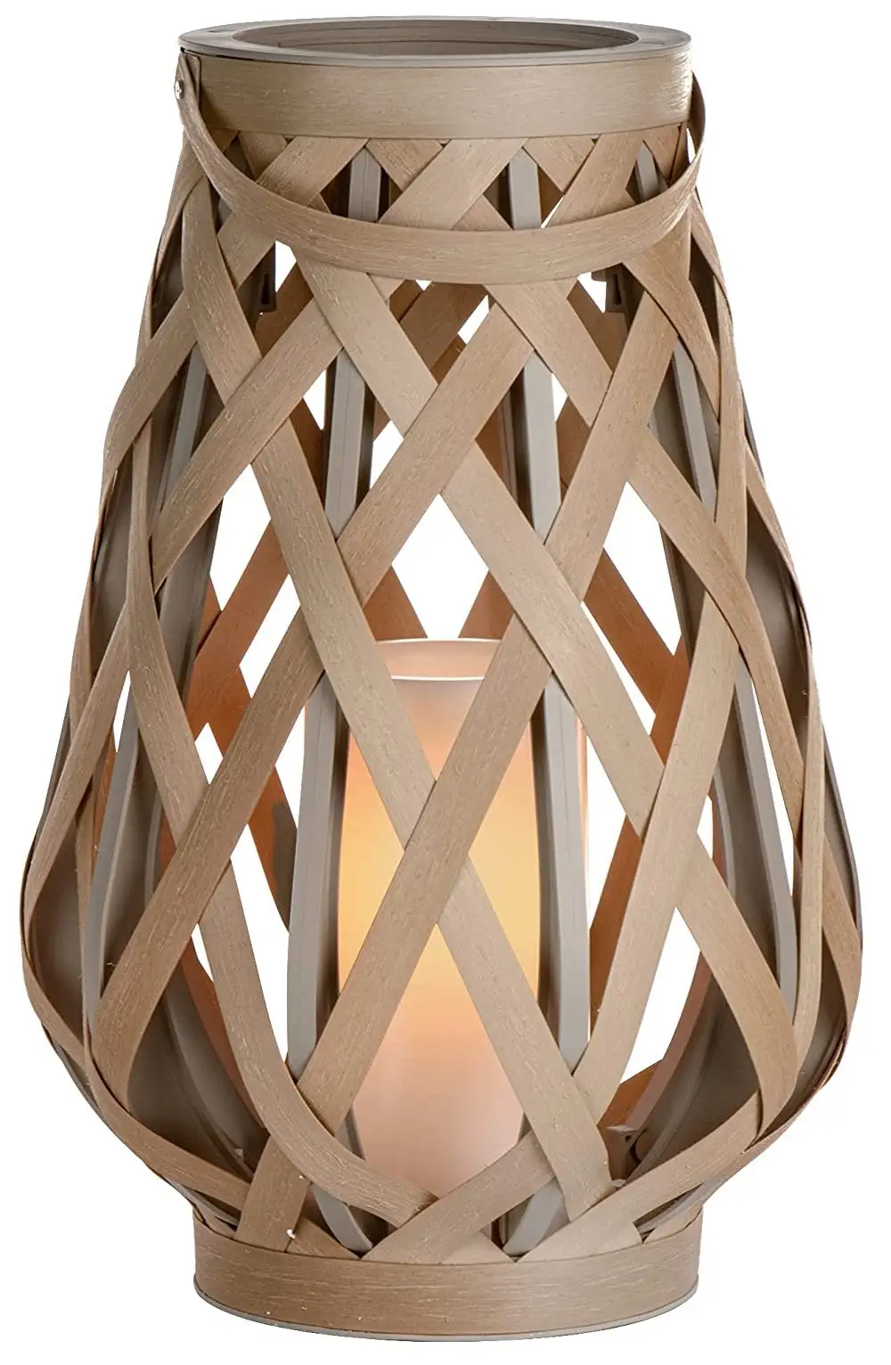 Sterno GL43862 Hanging Woven Basket LED Lantern 17.5 Inch Outdoor Decorative Lighting