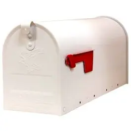 Elite Post Mailbox White Galvanized Steel Large 10.87 x 8.5 x 20.25-Inch Gibraltar Mailboxes