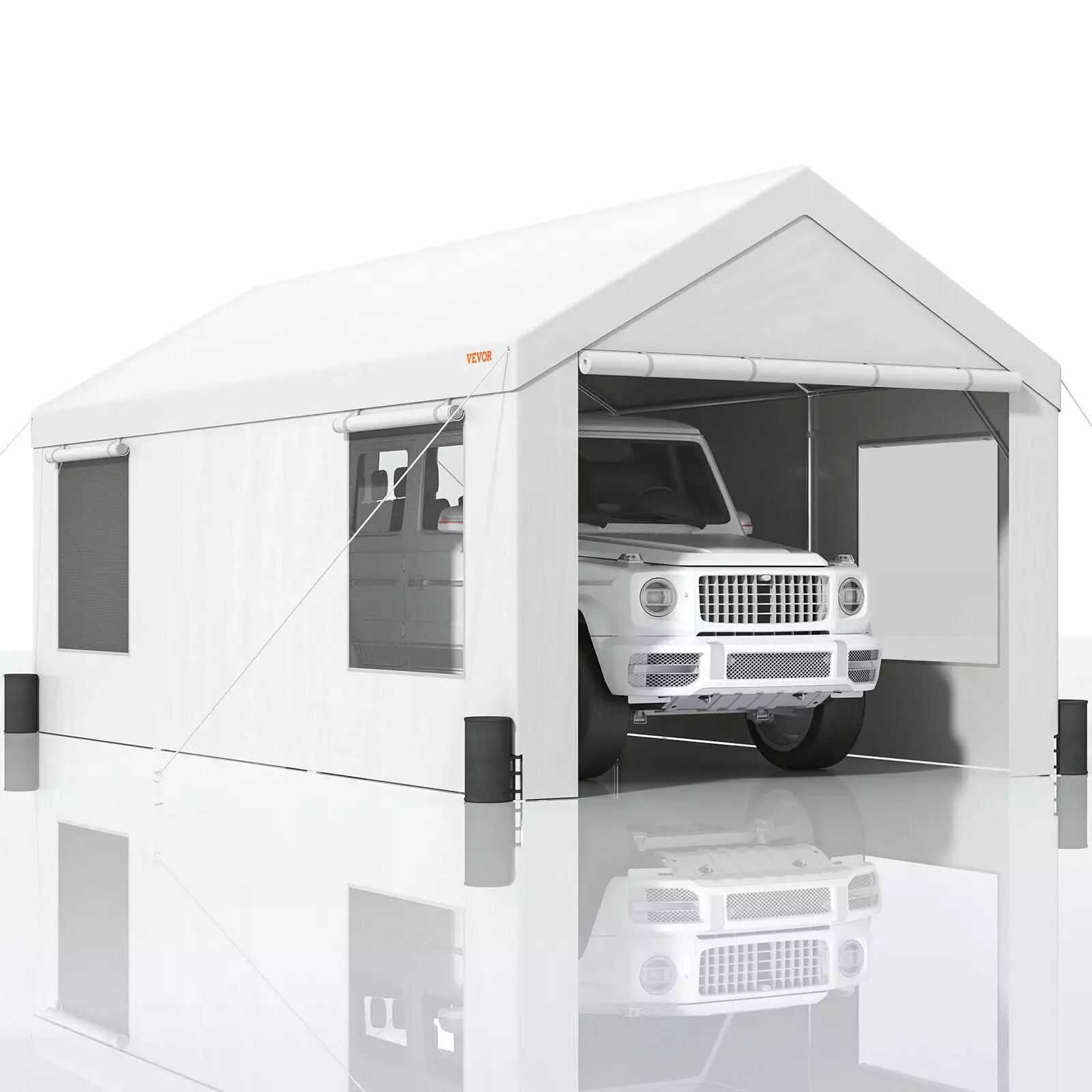 ZGBY Carport Car Canopy Garage Shelter 12X20Ft & 8 Legs Sidewalls Windows Large Vehicle Coverage ZGBY Home Products