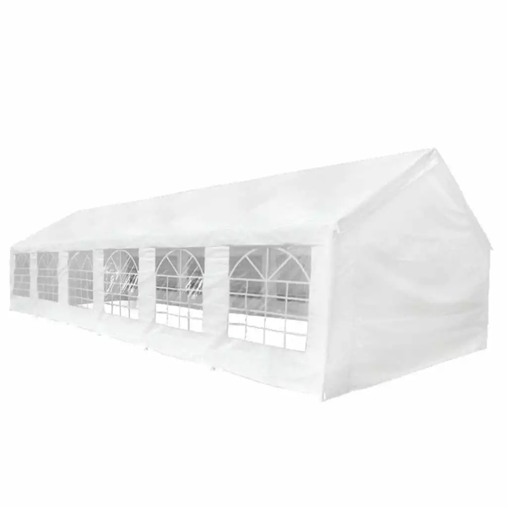vidaXL White Party Tent 40x20 Feet Large Outdoor Event Canopy Gatherings