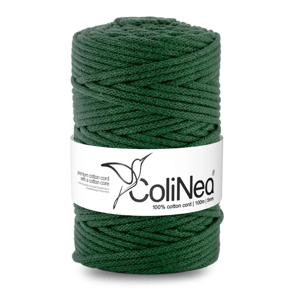 ColiNea, cotton cord cotton core, braided, 5mm, 200m, bottle forest