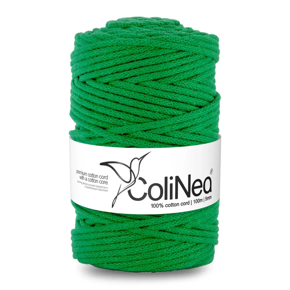 ColiNea, cotton cord cotton core, braided, 5mm, 100m, olive