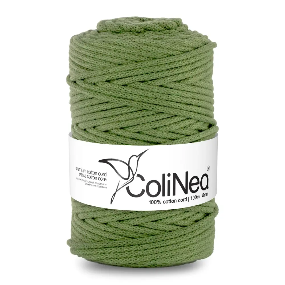 ColiNea, cotton cord cotton core, braided, 5mm, 200m, pistachio