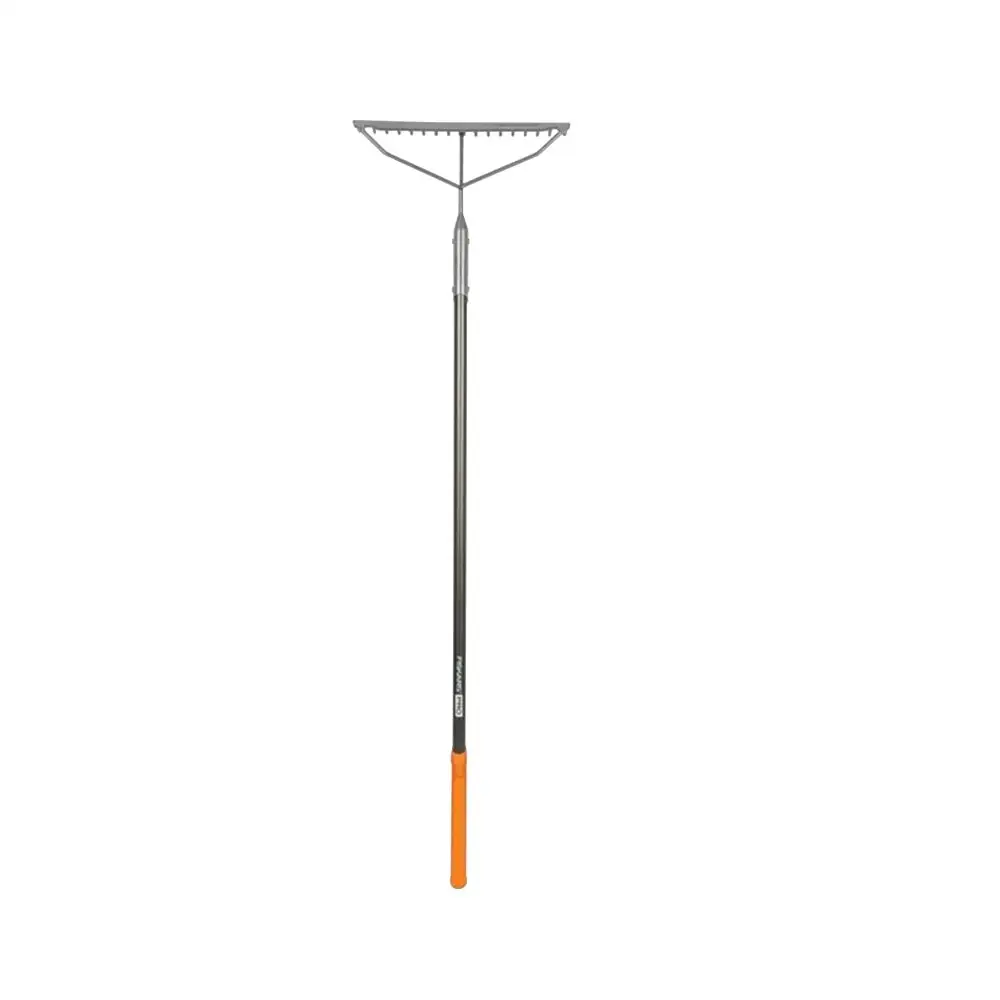 Fiskars 397940-1001 Pro Garden Rake 60 Inch Heavy Duty Lawn Rake Steel Tines