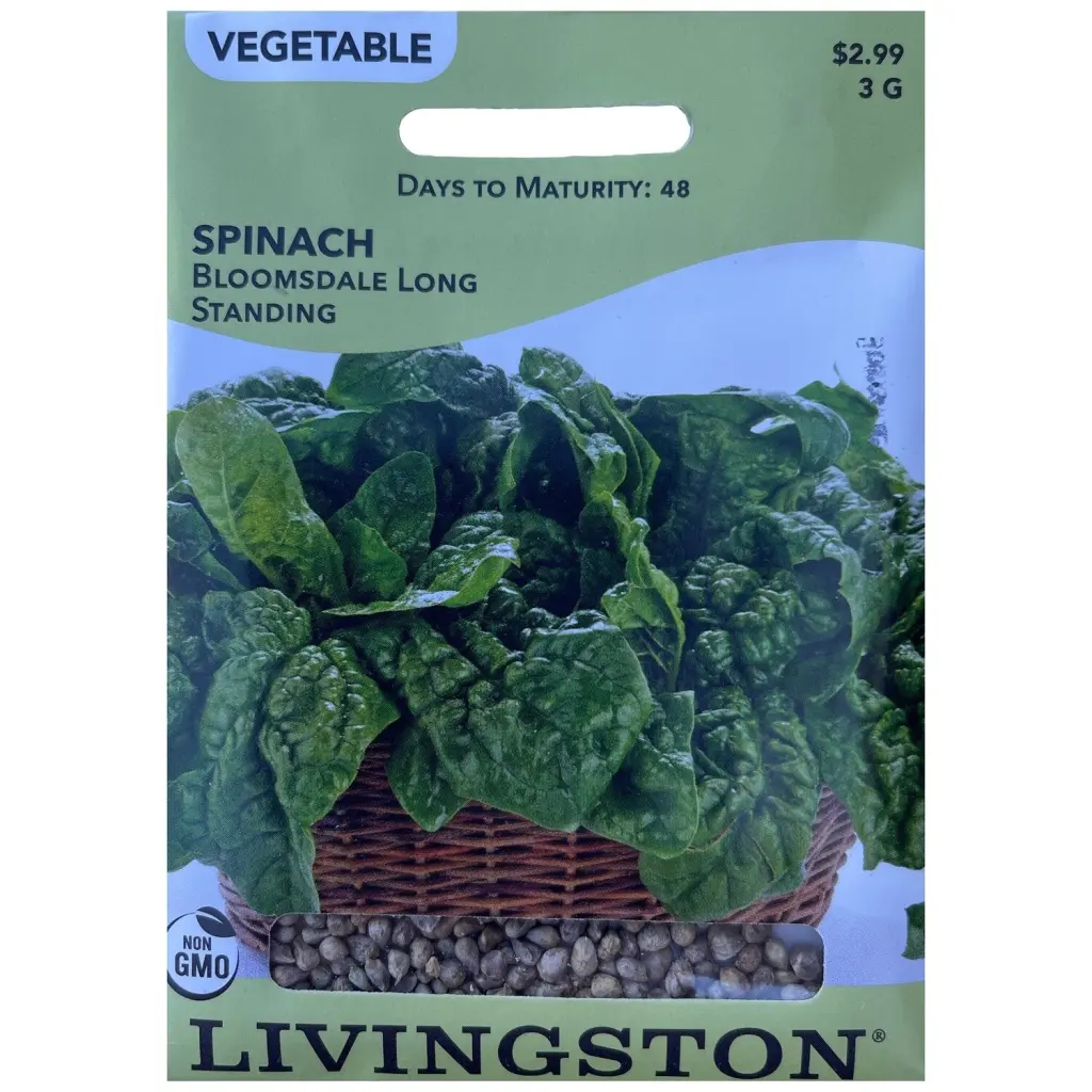 Livingston Seed Spinach Bloomsdale Long Standing 3 g Leafy Green Seeds
