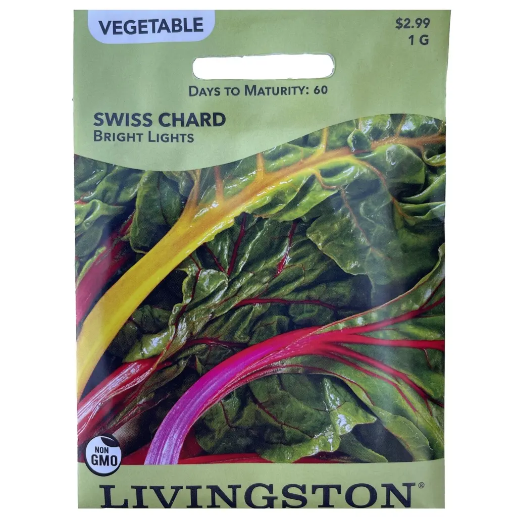 Livingston Seed Swiss Chard Bright Lights 1 g Colorful Vegetable Seeds