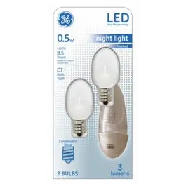LED Night Light Bulb C7 White 5 Watt Energy Efficient Nightlight Bulb GE