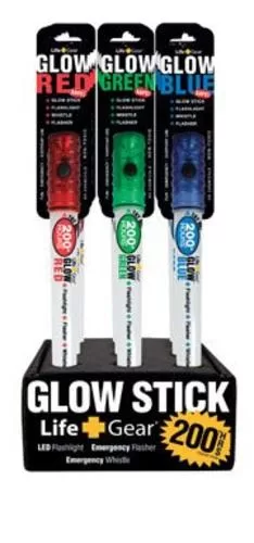 Life Gear LG151 LED Glow Sticks Red Blue Green Party Lights