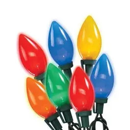 Christmas LED Light Set C9 Multi Ceramic 25 Count Indoor Outdoor Holiday Decor Holiday Wonderland