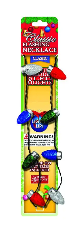 Shawshank LEDz Magic Seasons Classic Bulb Christmas Flashing Necklace Plastic Pack 96