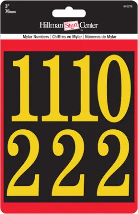 3 Inch Black and Gold Numbers Kit House Signs and Displays Hillman